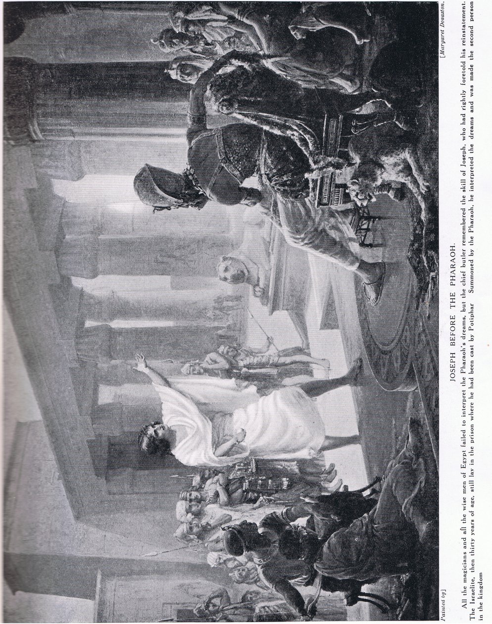 Joosef faraon edessä, noin 1920 (litografia). tekijältä Margaret Dovaston