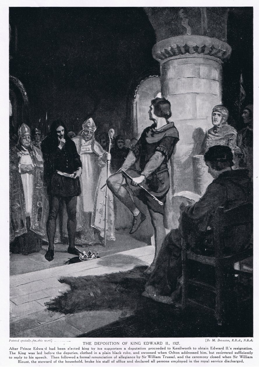 Kuningas Edwrad II:n syrjäyttäminen vuonna 1327 jKr. tekijältä Margaret Dovaston