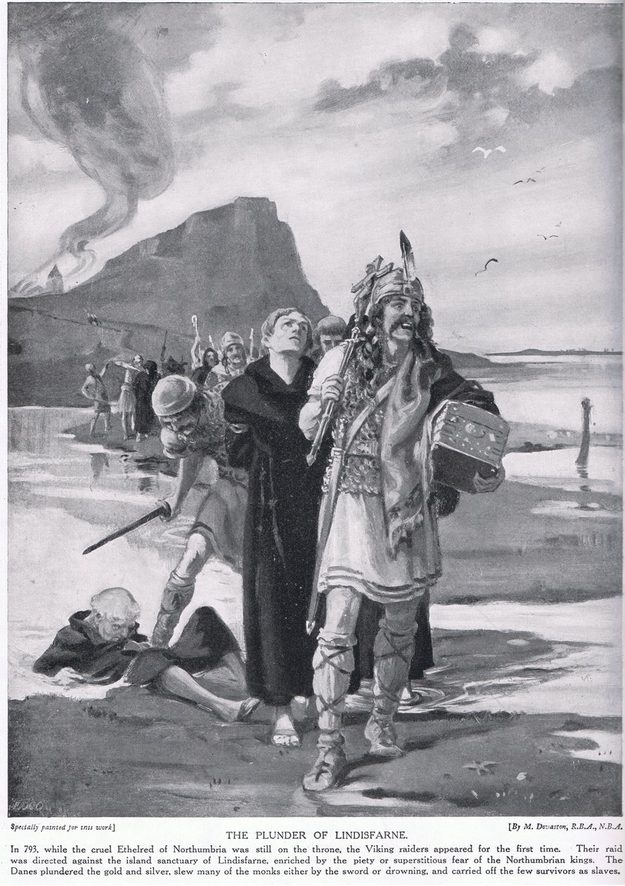 Lindisfarnen ryöstö 793 jKr. tekijältä Margaret Dovaston