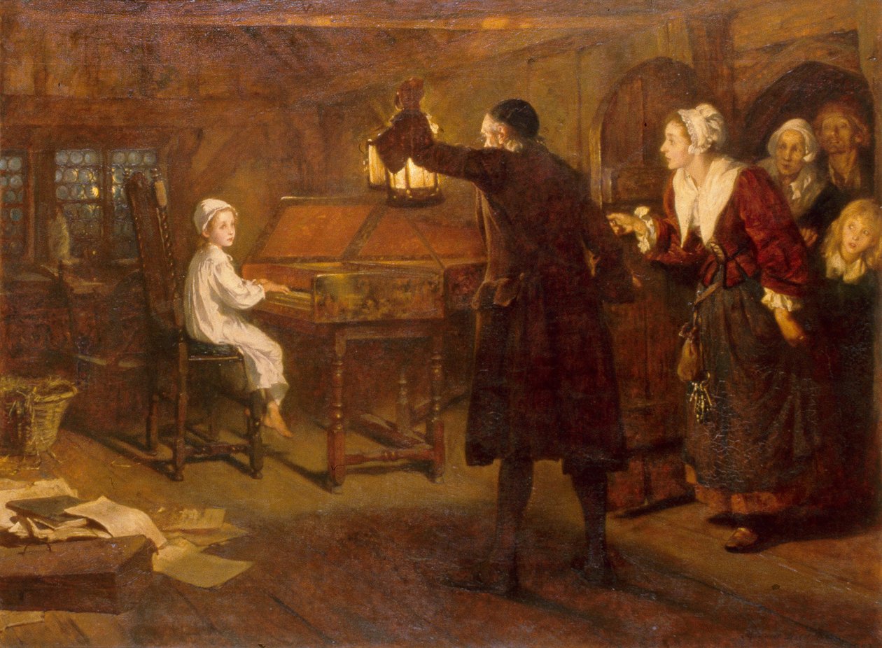 Lapsi Händel, jonka hänen vanhempansa löysivät tekijältä Margaret Isabel Dicksee
