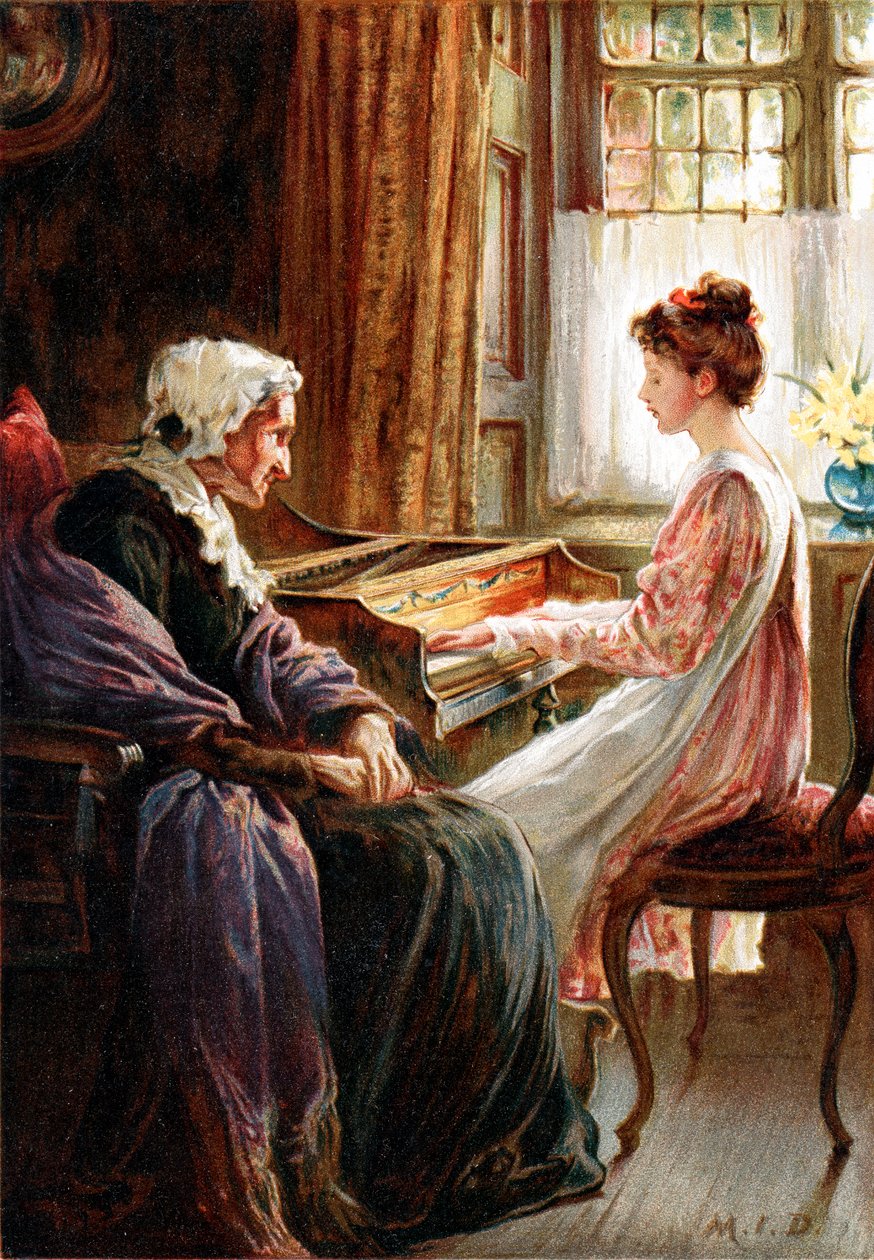 Heidän iltalaulunsa, 1892 tekijältä Margaret Isabel Dicksee