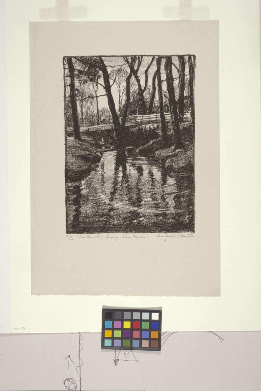 The Brook in Spring, Pine Manor (litho) tekijältä Margaret Jordan Patterson