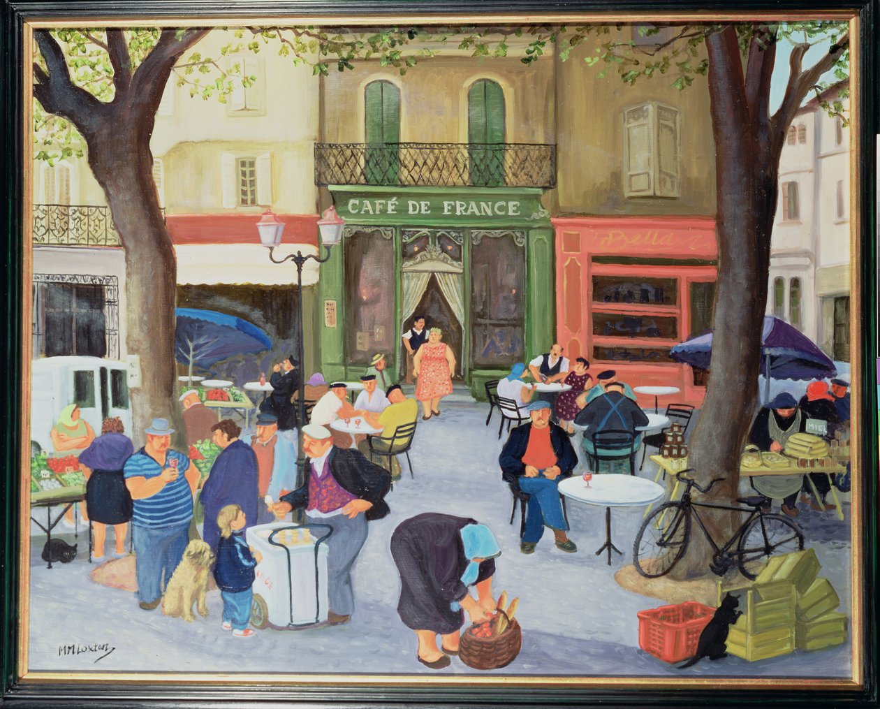 Kahvila, Provence (öljy kankaalle) tekijältä Margaret Loxton