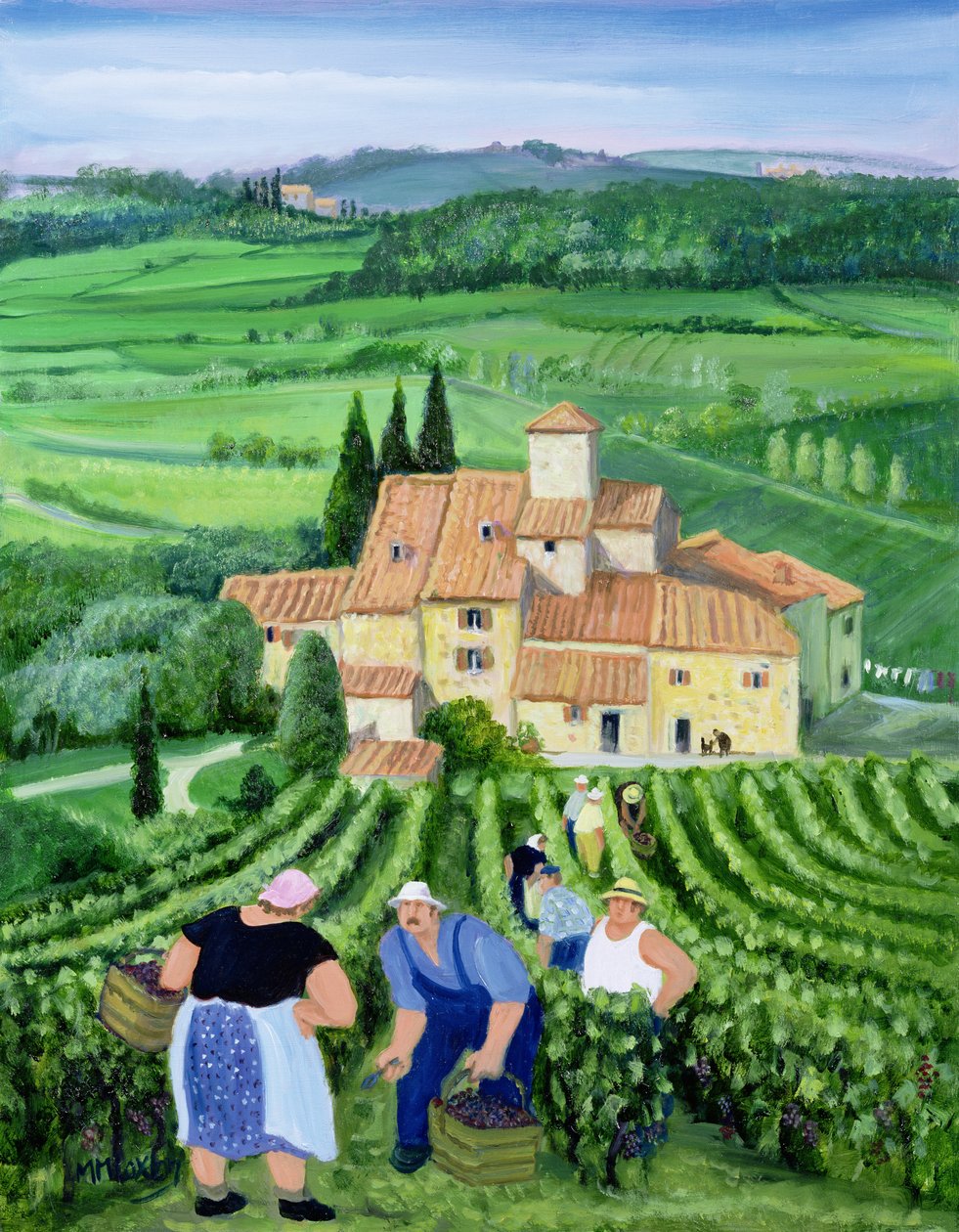 Castellina-in-Chianti (öljy kankaalle) tekijältä Margaret Loxton