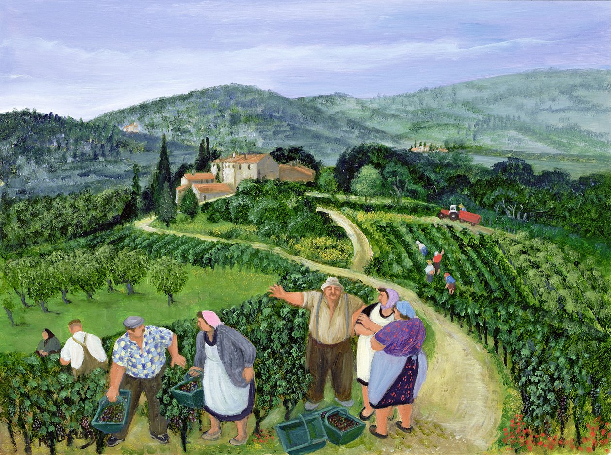 Chianti Classico, Villa Trasqua (öljy kankaalle) tekijältä Margaret Loxton