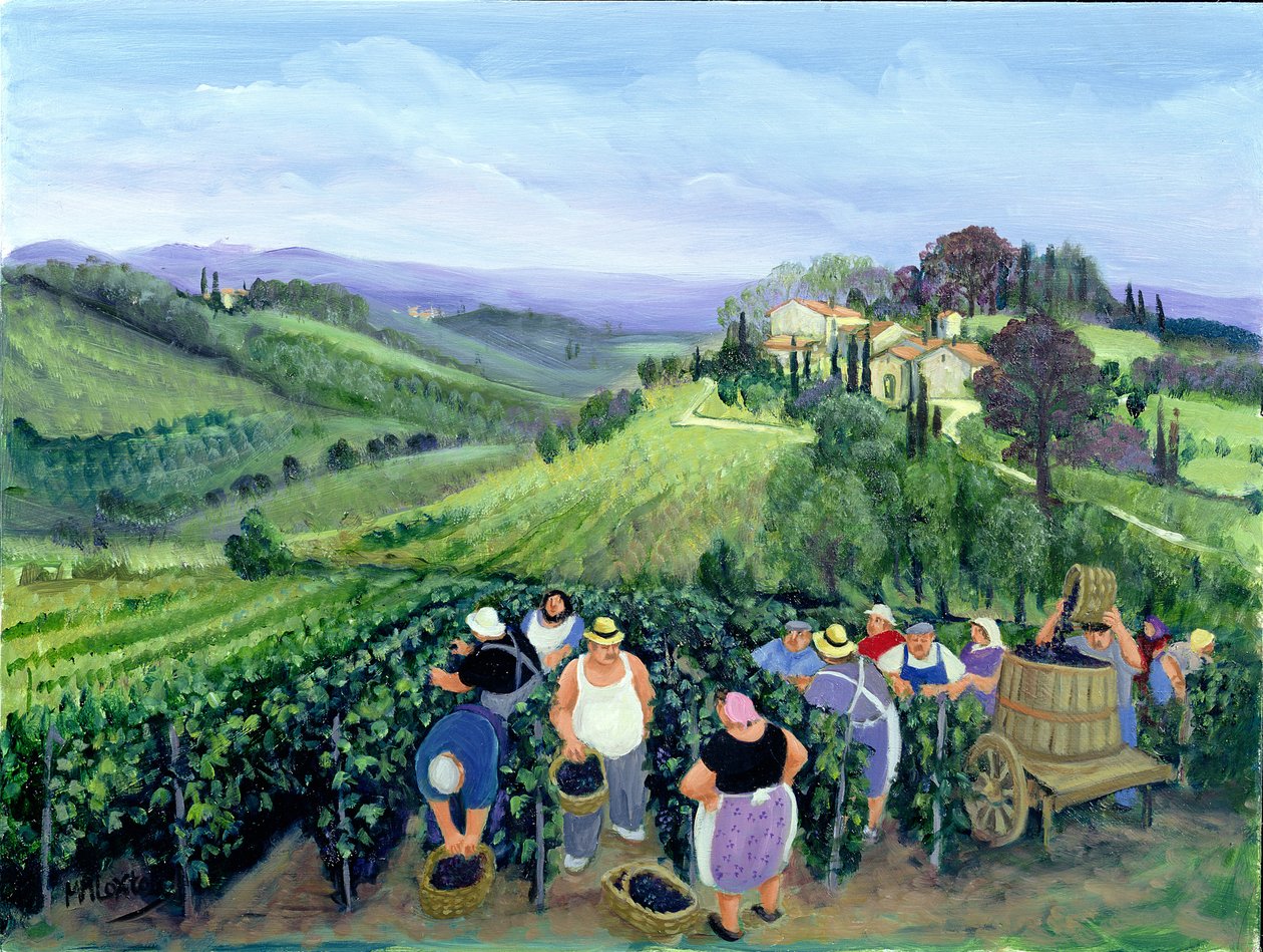 Chianti Maisema (öljy kankaalle) tekijältä Margaret Loxton