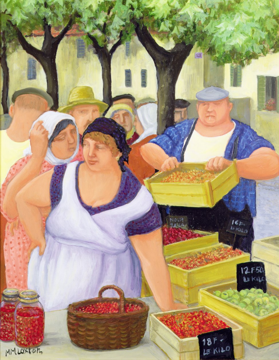 Market Place (öljy kankaalle) tekijältä Margaret Loxton