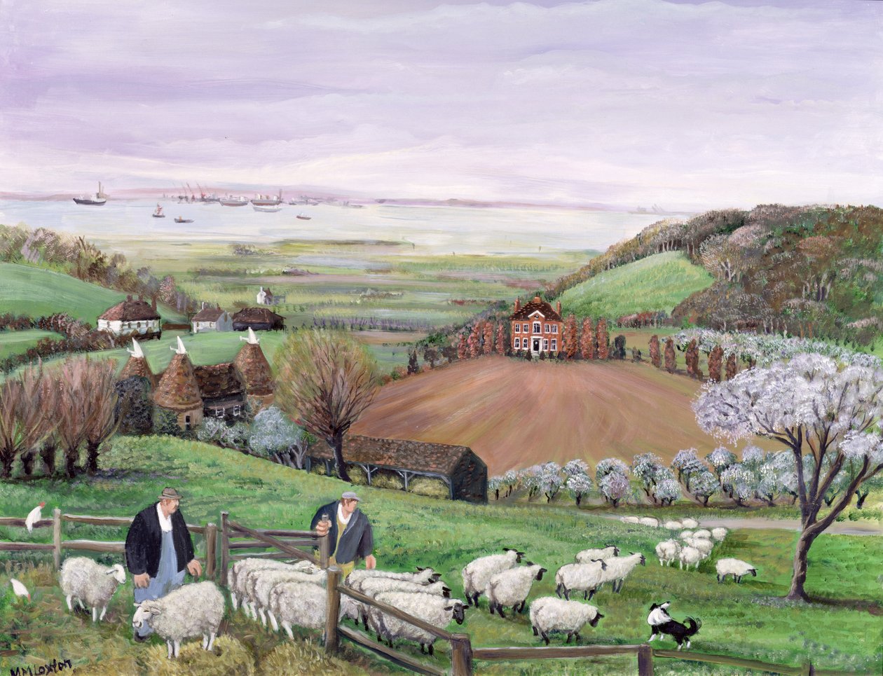 Thames View (öljy kankaalle) tekijältä Margaret Loxton