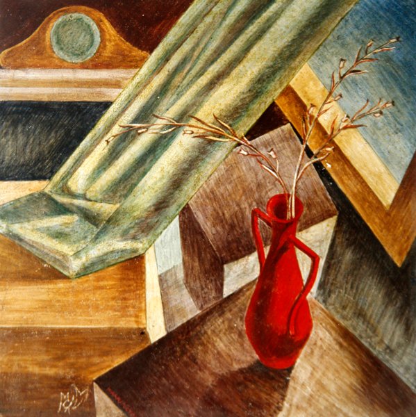 Sisätila, noin 1938 (tempera pellavalle ja kartongille). tekijältä Margaret M. Warrington