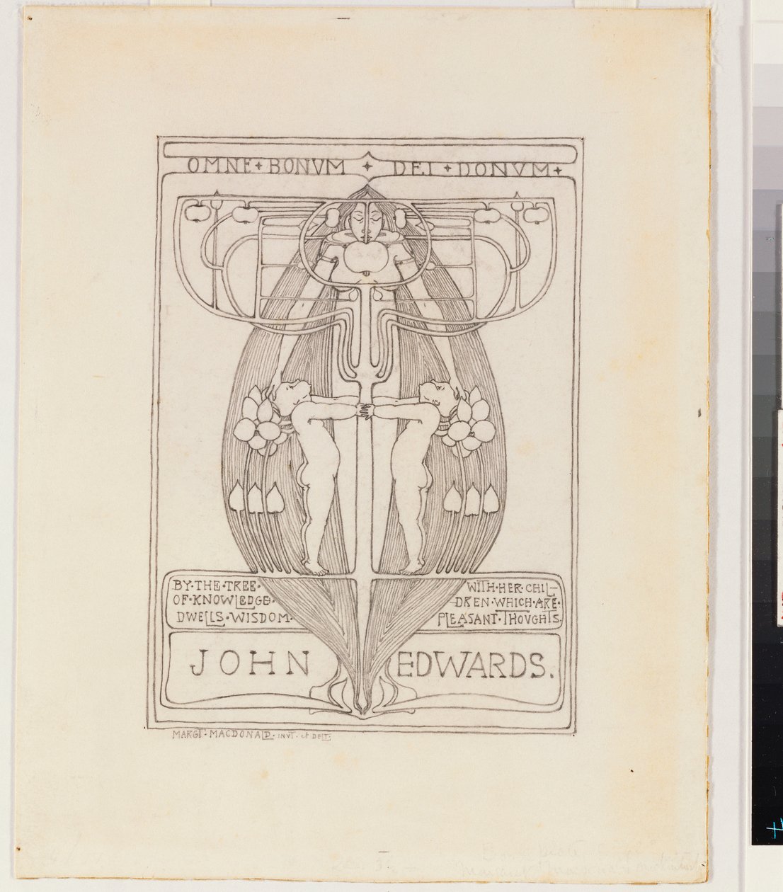 Suunnittelu kirjakilvelle tekijältä Margaret MacDonald Mackintosh