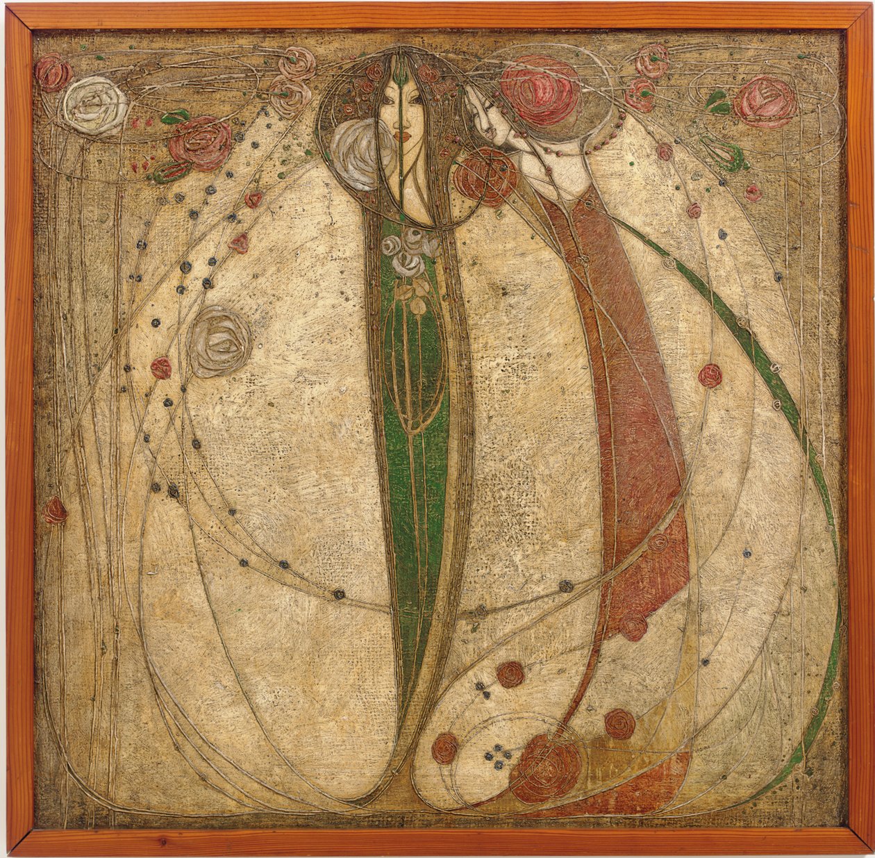 Valkoinen ruusu ja punainen ruusu tekijältä Margaret MacDonald Mackintosh