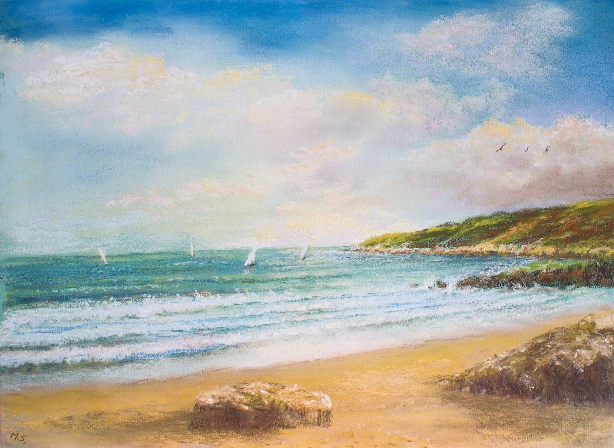 Devon Seascape, 2000 (pastelli) tekijältä Margo Starkey