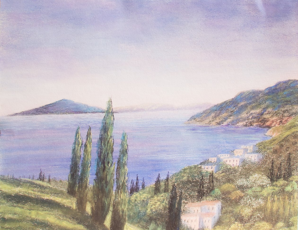 Italialainen kohtaus, 1999 (pastelli) tekijältä Margo Starkey
