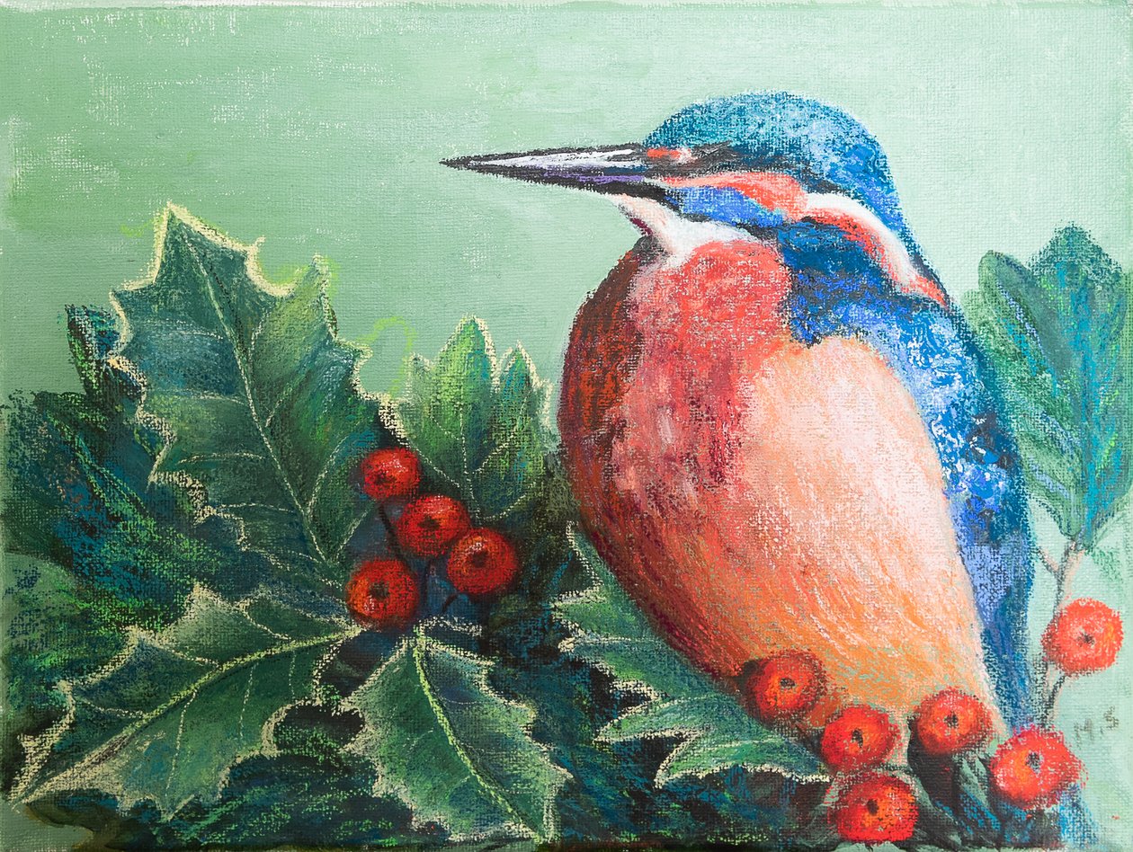 Kingfisher marjoilla, 2022 (pastelli) tekijältä Margo Starkey