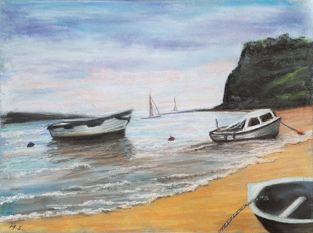 Shaldon Beach South Devon, 2022 (pastelli) tekijältä Margo Starkey