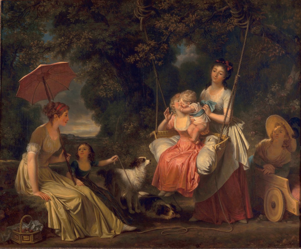 Viattomuuden suudelma eli Swing, n. 1787-1788 tekijältä Marguerite Gerard