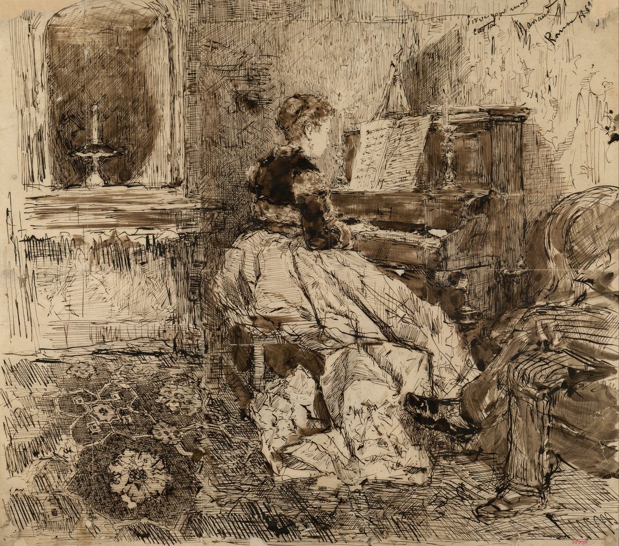 Cecilia de Madrazo soittaa pianoa tekijältä Marià Fortuny