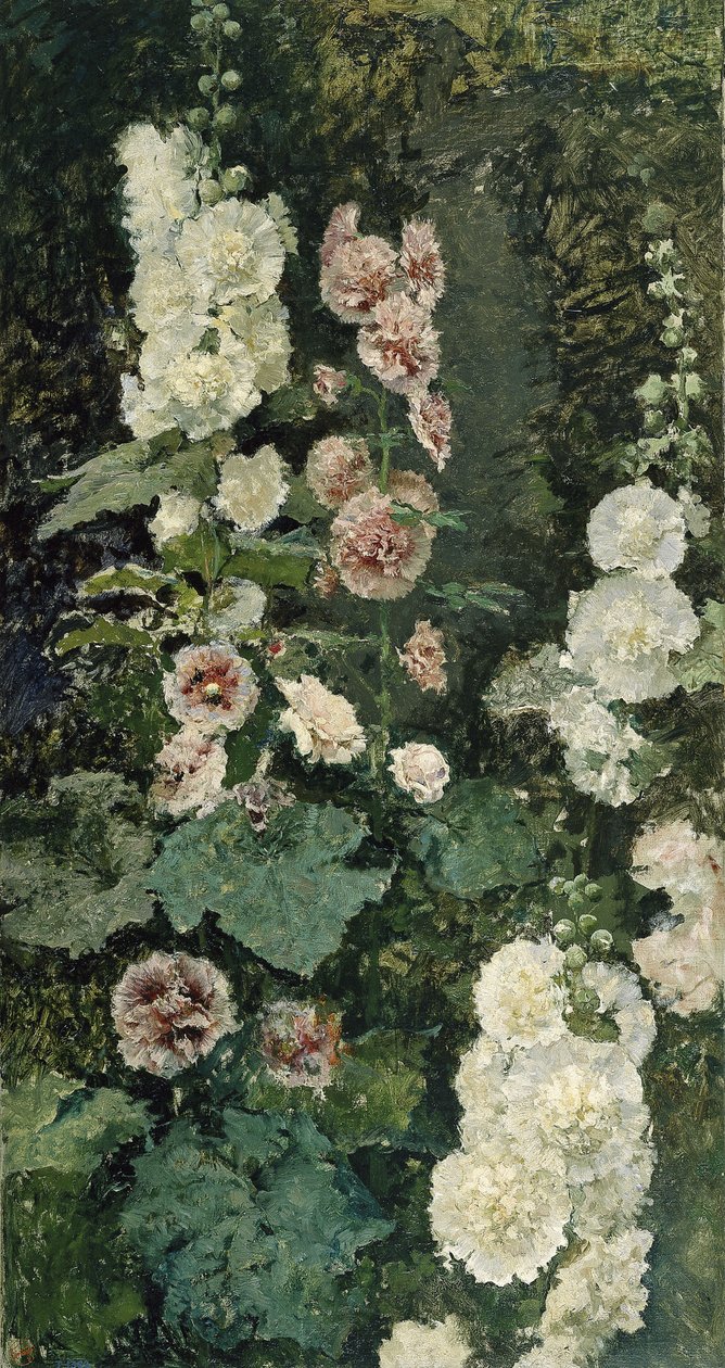 Hollyhocks, 1872 tekijältä Marià Fortuny