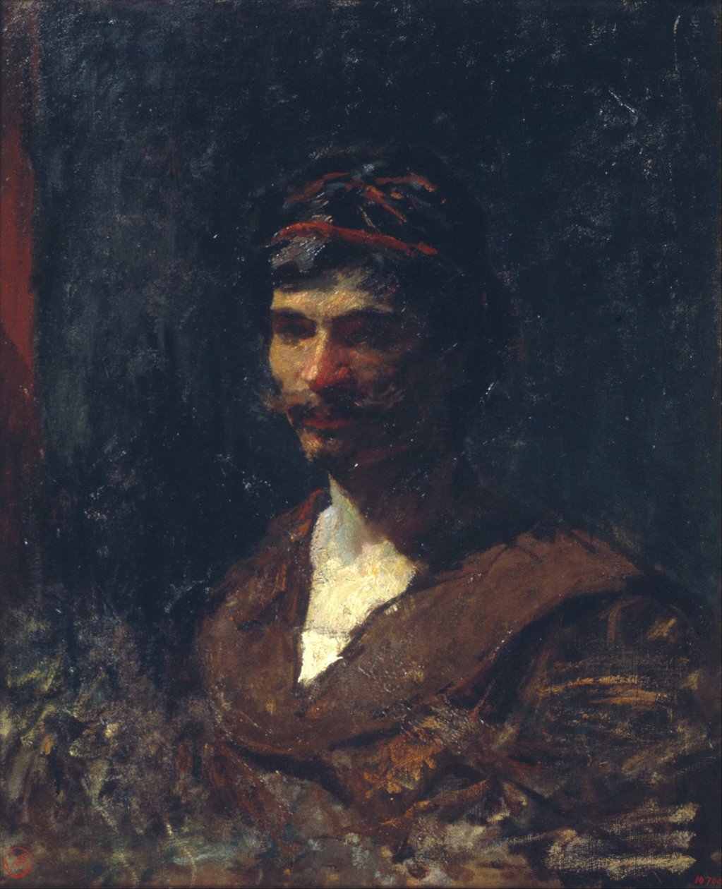 Miehen rintakuva. Allegoria Bacchus tekijältä Marià Fortuny Marsal