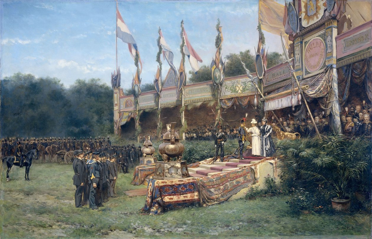 Kuningatar Wilhelminan Lombokin ristin esitys Malieveldissä Haagissa, 6. heinäkuuta 1895 tekijältä Mari ten Kate