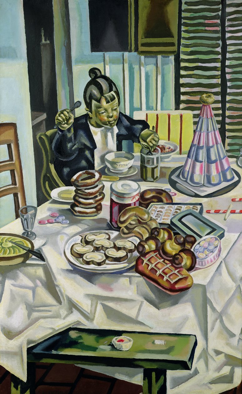 Lapsi kakkujen kanssa, ennen vuotta 1921 tekijältä Maria Blanchard