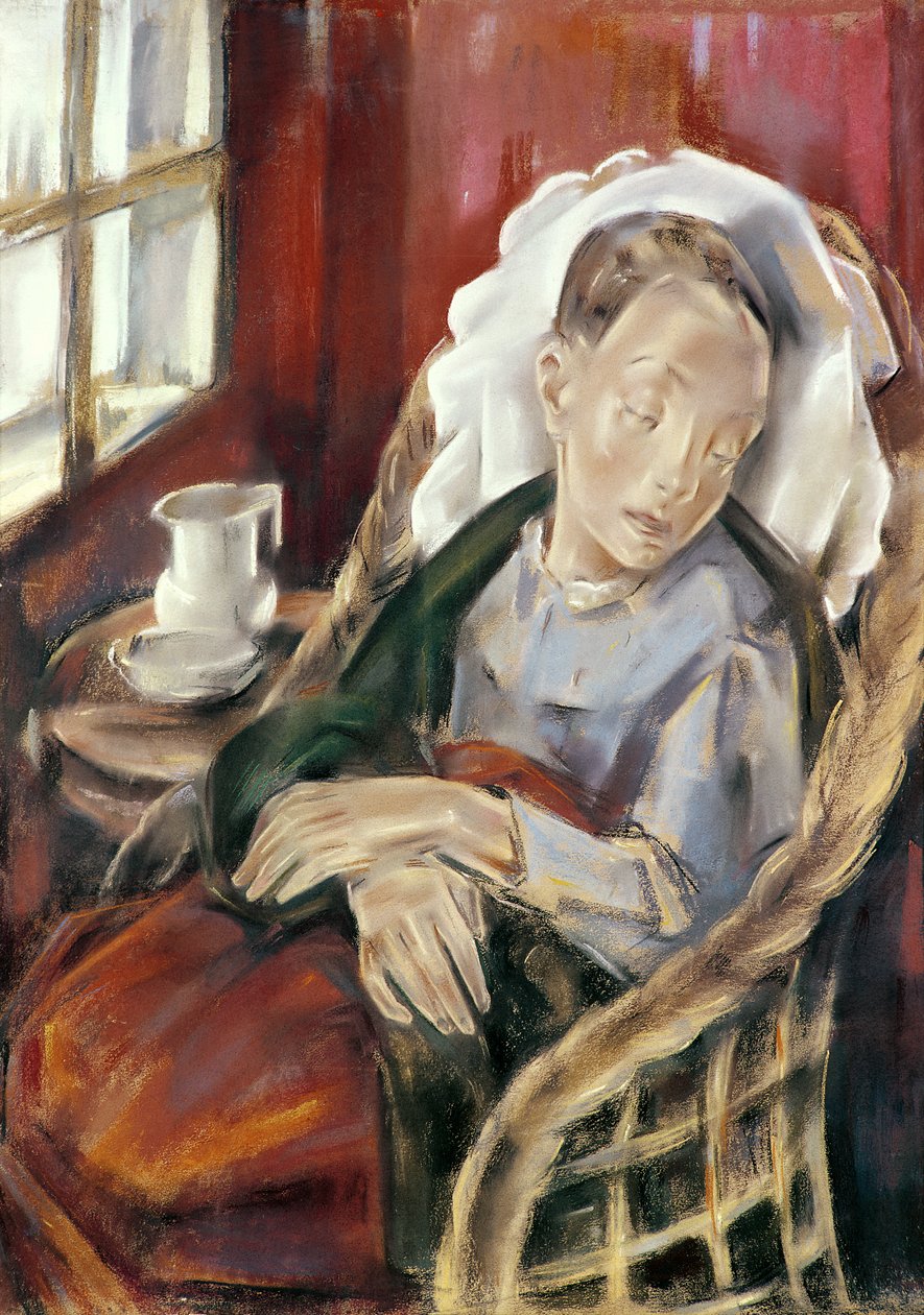 The Convalescent, 1930 (pastelli kortilla) tekijältä Maria Blanchard
