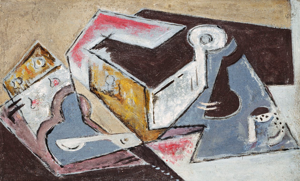 kubistinen kokoonpano; Sävellys Cubiste, n. 1918 (öljy kankaalle) tekijältä Maria Blanchard