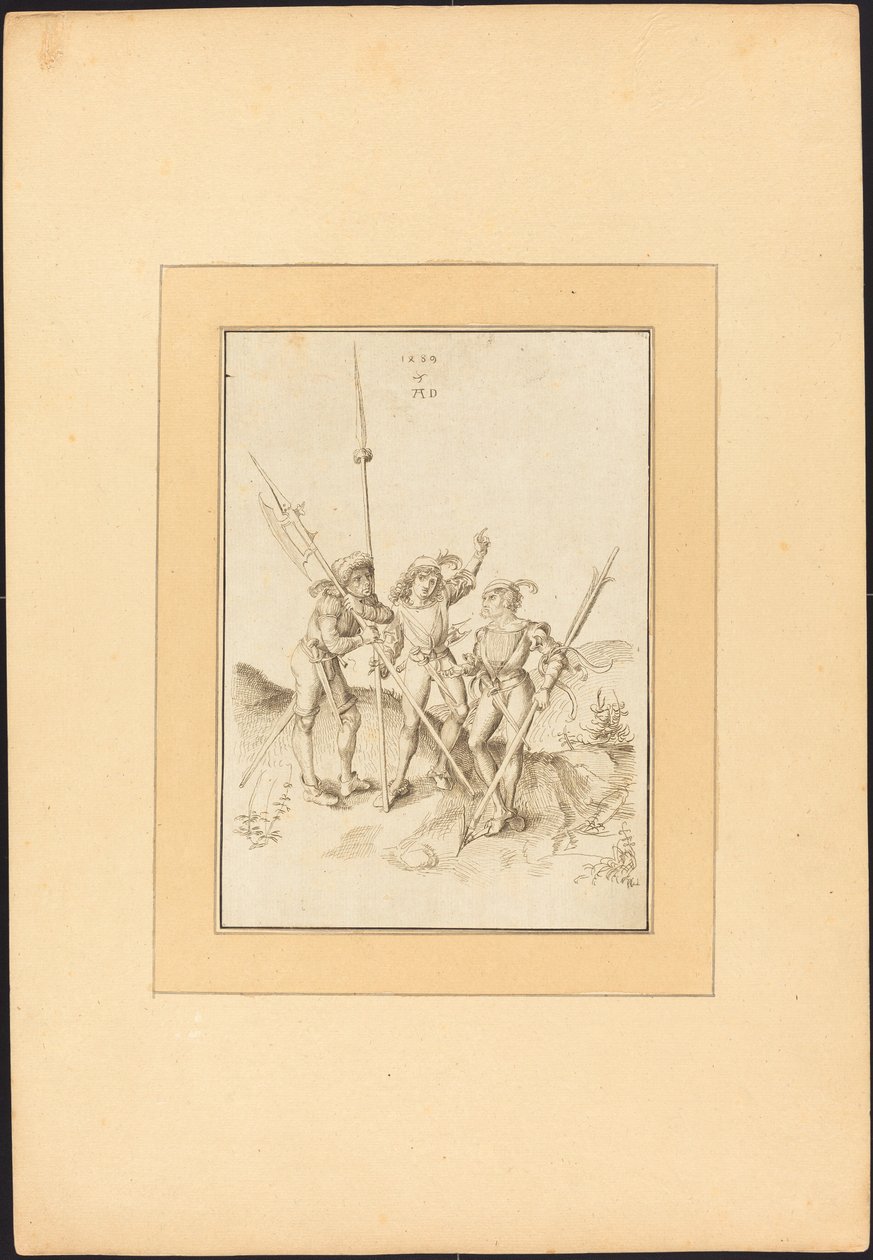 Kolme Lansquenetsia tekijältä Maria Catharina Prestel, after Albrecht Dürer