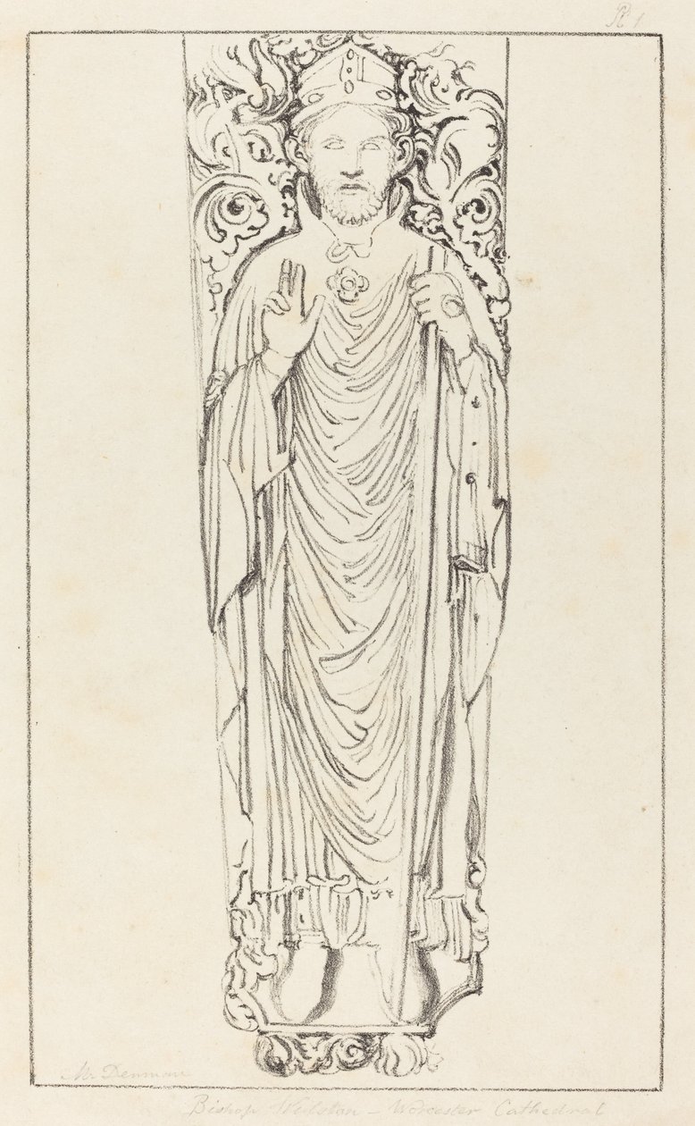 Piispa Wulstan Worcesterin katedraalissa tekijältä Maria Denman after John Flaxman