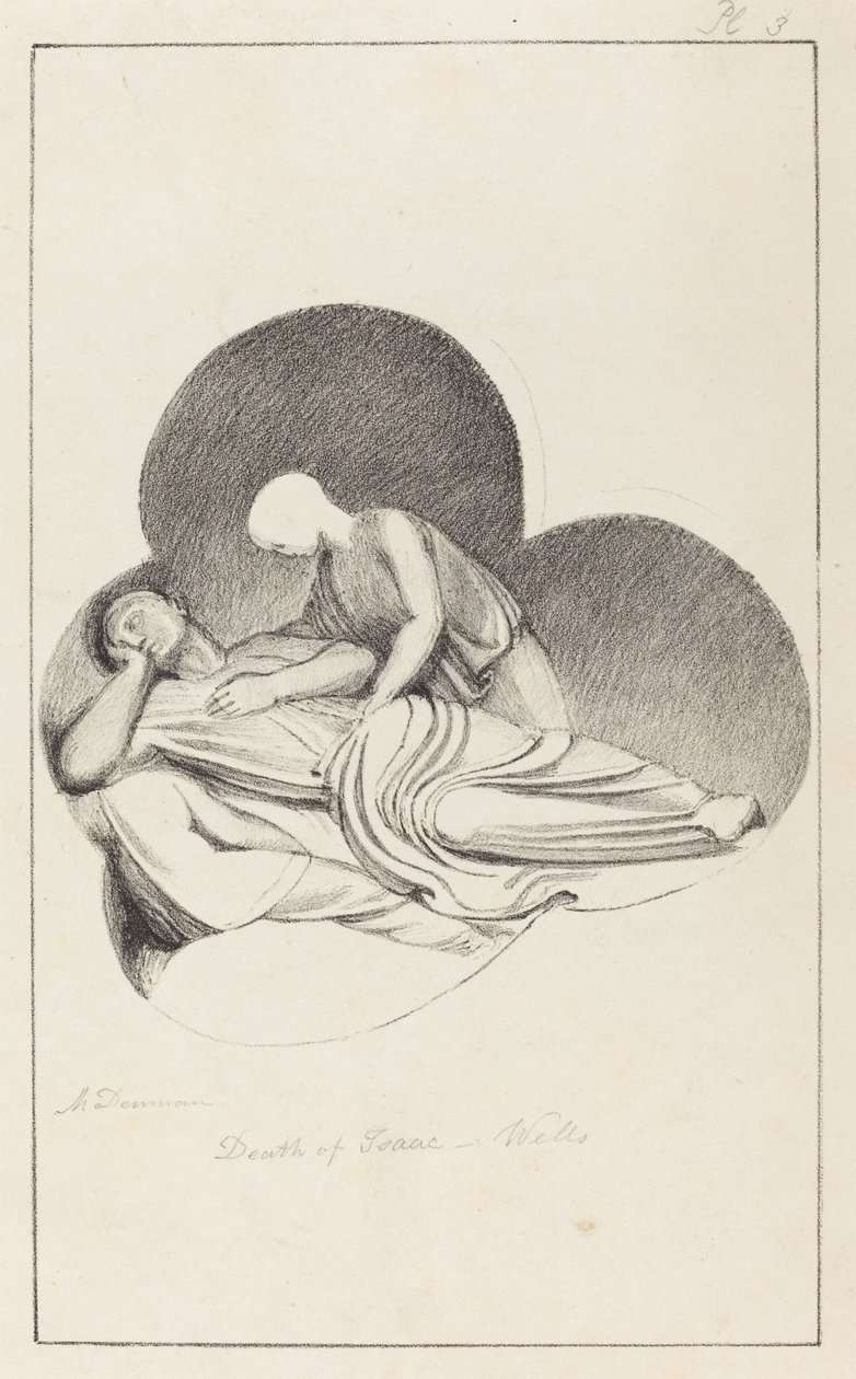 Isaacin kuolema Wellsin katedraalista tekijältä Maria Denman after John Flaxman