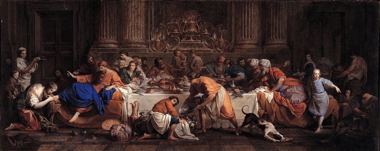 Juhla Simon fariseuksen talossa, noin 1748 tekijältä Maria Felice Tibaldi Subleyras