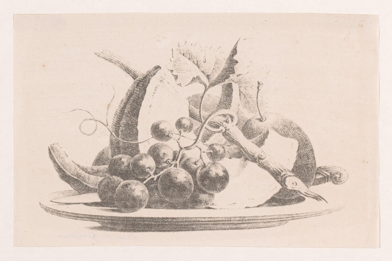 Hedelmät lautaselle tekijältä Maria Geertruida de Goeje Barbiers (attributed to)