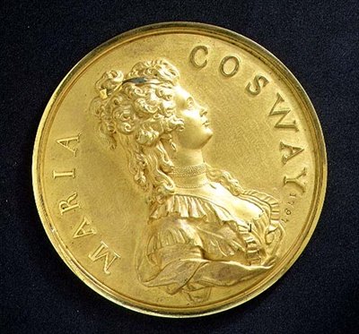 Taiteilijan muotokuvamitali (pronssi) tekijältä Maria Hadfield Cosway