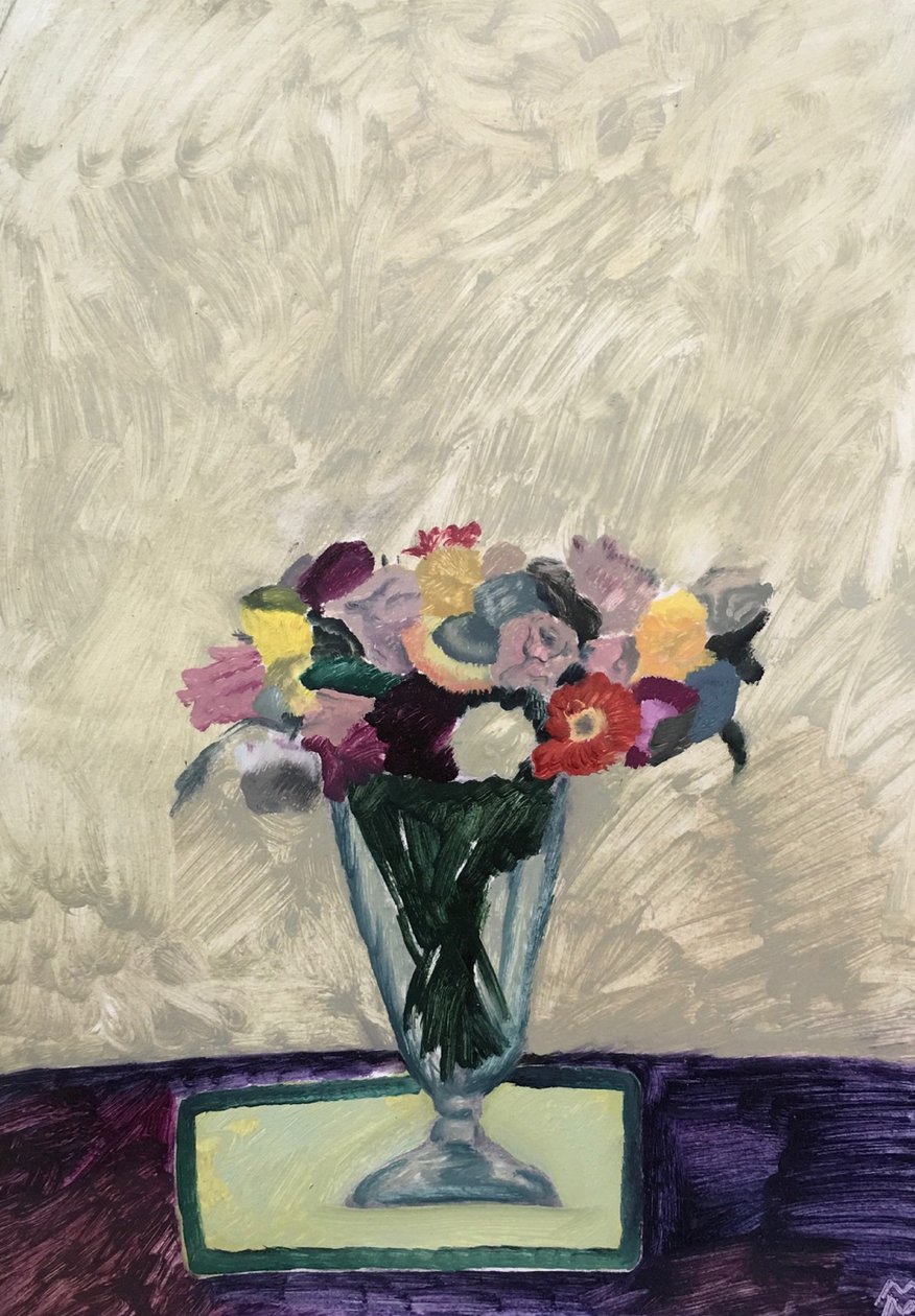 Still Life with Dried Flowers, 2020 (öljy paperille) tekijältä Maria Magenta