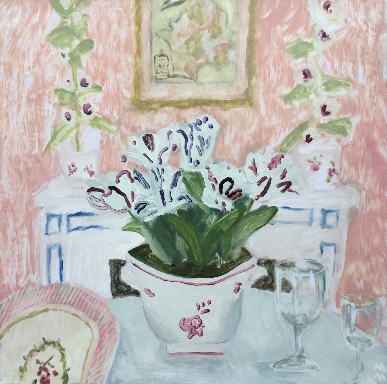 Still Life with Lilies, 2019 (öljy paperille) tekijältä Maria Magenta