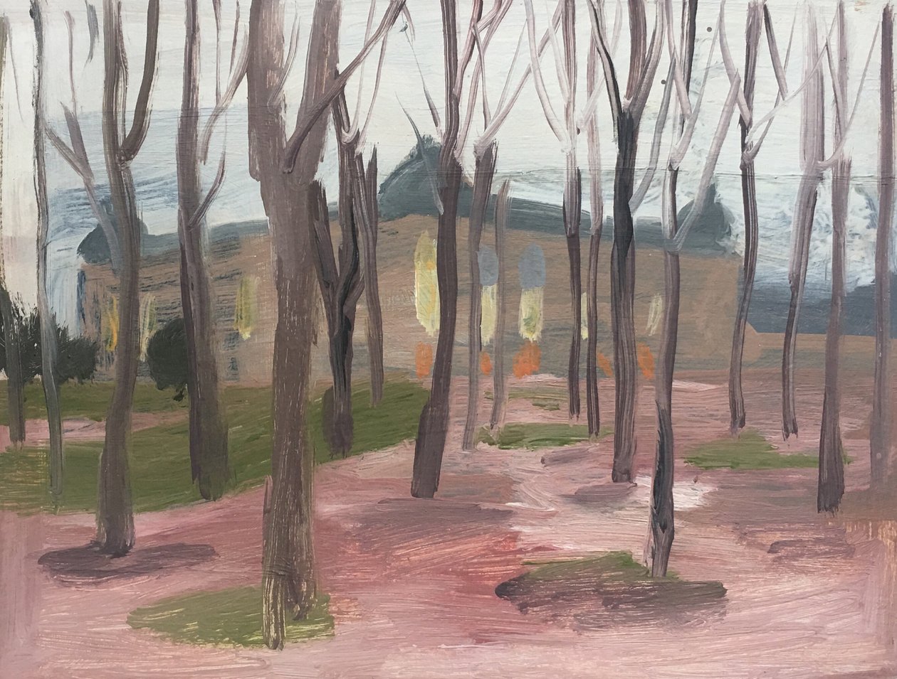 Petit Palais talvella II, 2019 (öljy paperille) tekijältä Maria Magenta