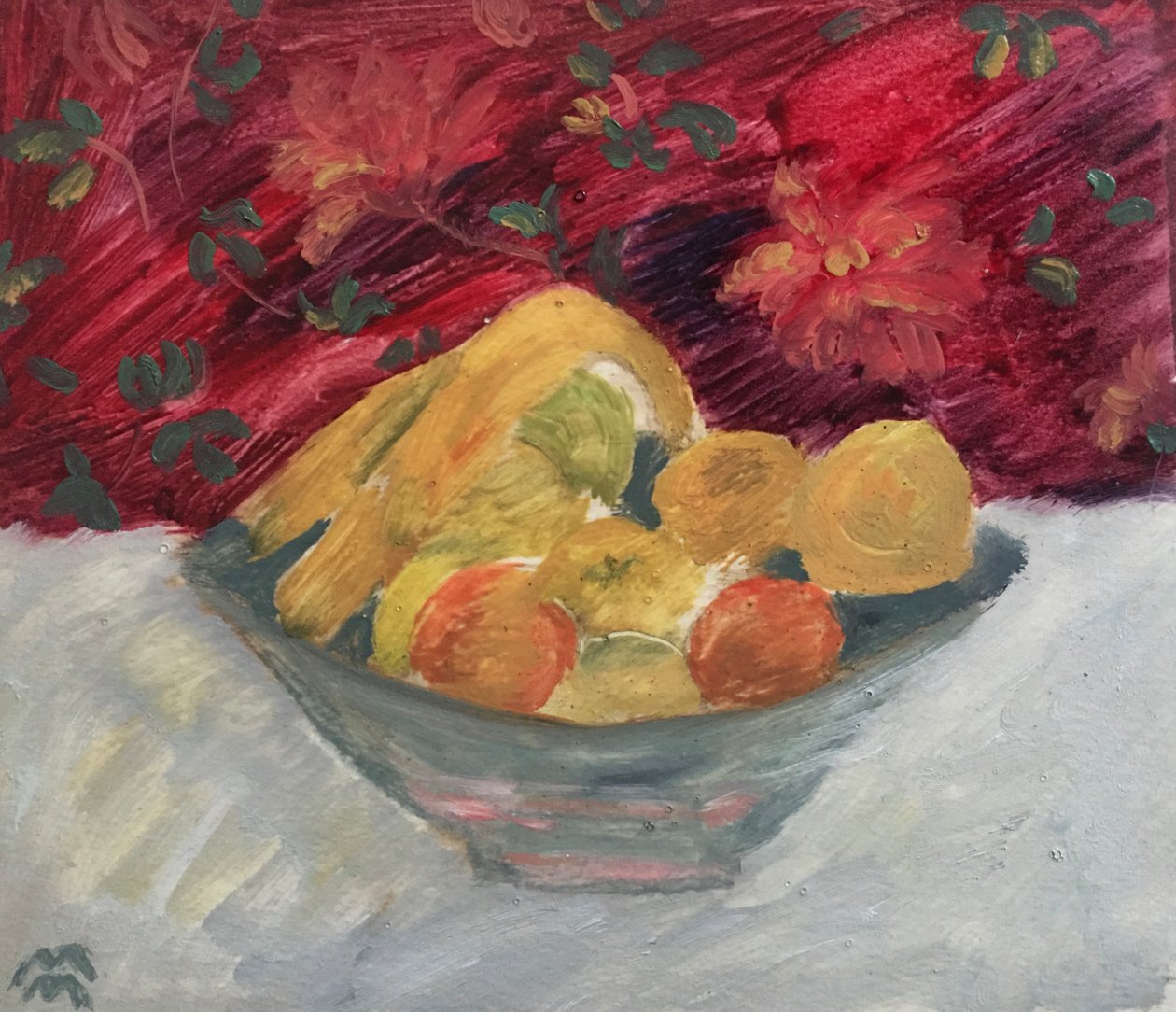 Vase aux Fruits de Juin, 2021 (öljy paperille) tekijältä Maria Magenta