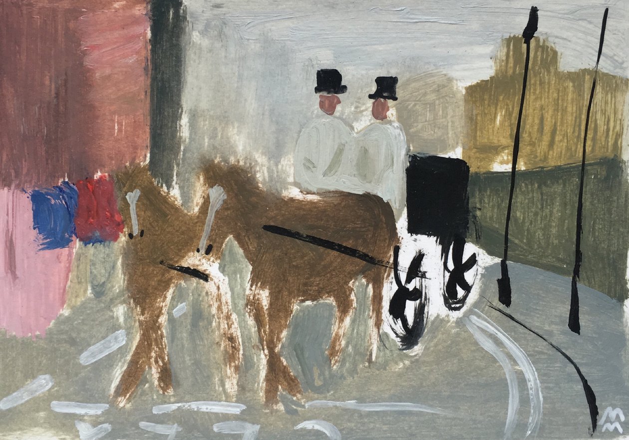 Victoria Street Lontoossa, 2019 (öljy paperille) tekijältä Maria Magenta