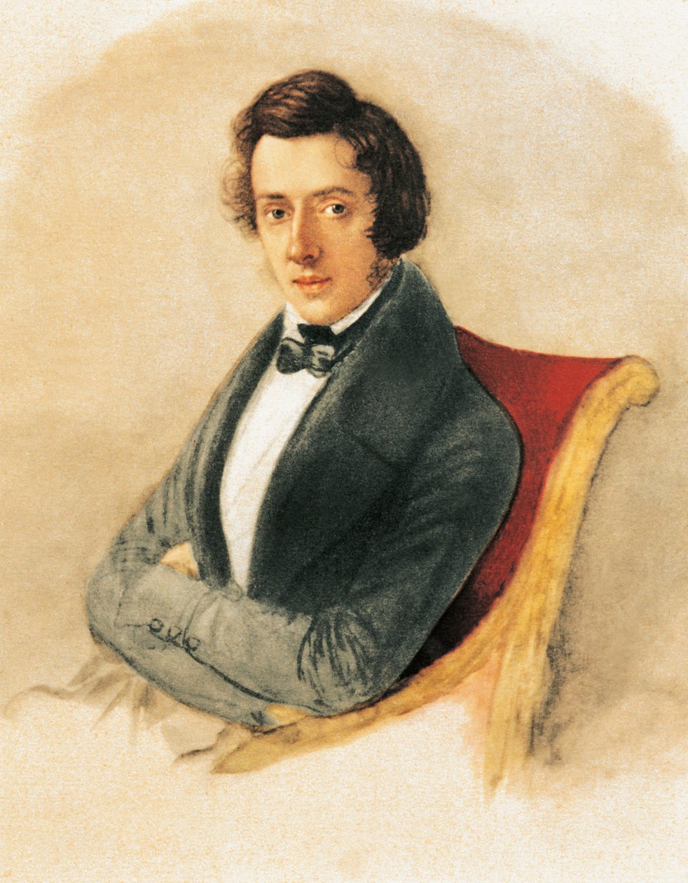 Frederic Chopin (akvarelli paperille) tekijältä Maria Wodzinska