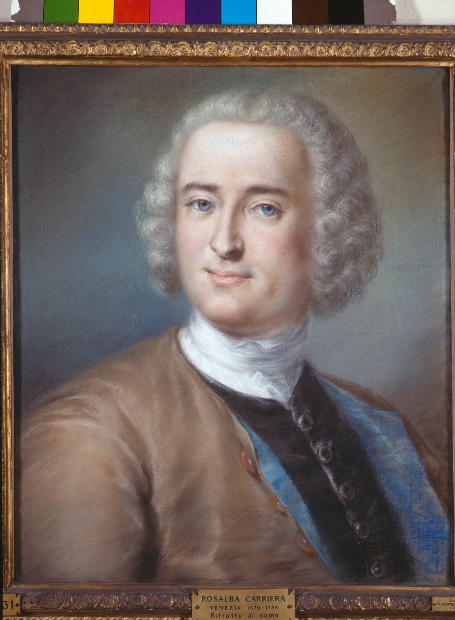 Herrasmiehen muotokuva, n. 1737 (pastelli paperille) tekijältä Marianna Carlevaris