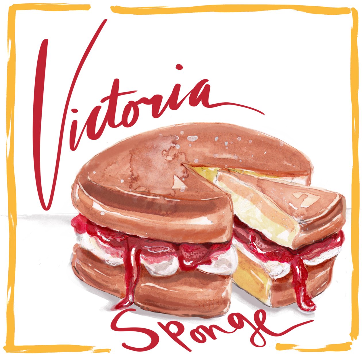 Victoria Sponge, 2019 (akvarelli paperille) tekijältä Marianna Kulukundis