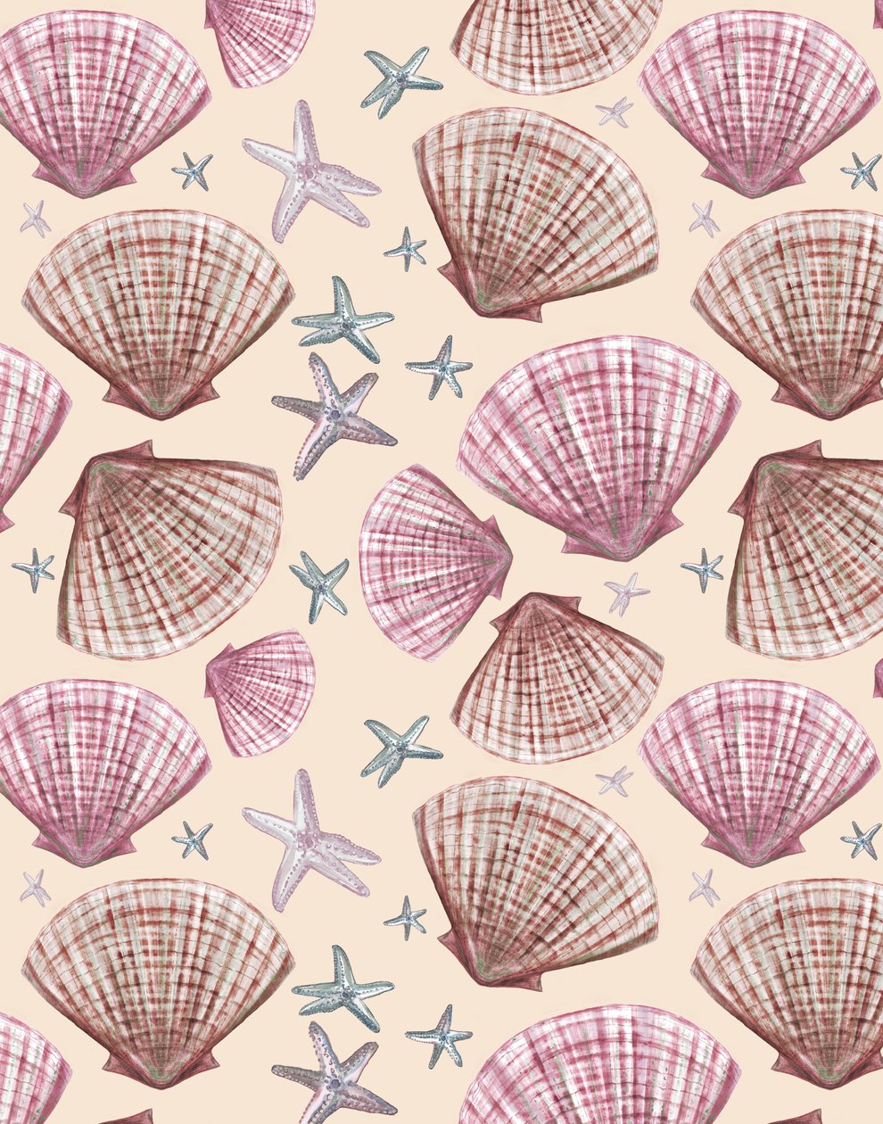 Whitstable Seashells, Antique Hue, 2020 (vesiväri paperille) tekijältä Marianna Kulukundis