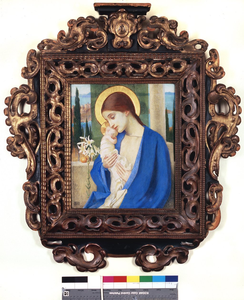 Madonna ja lapsi, n. 1905 (tempera taulussa) tekijältä Marianne Stokes