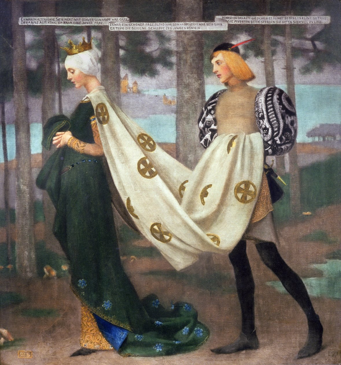 Kuningatar ja sivu, 1896 tekijältä Marianne Stokes