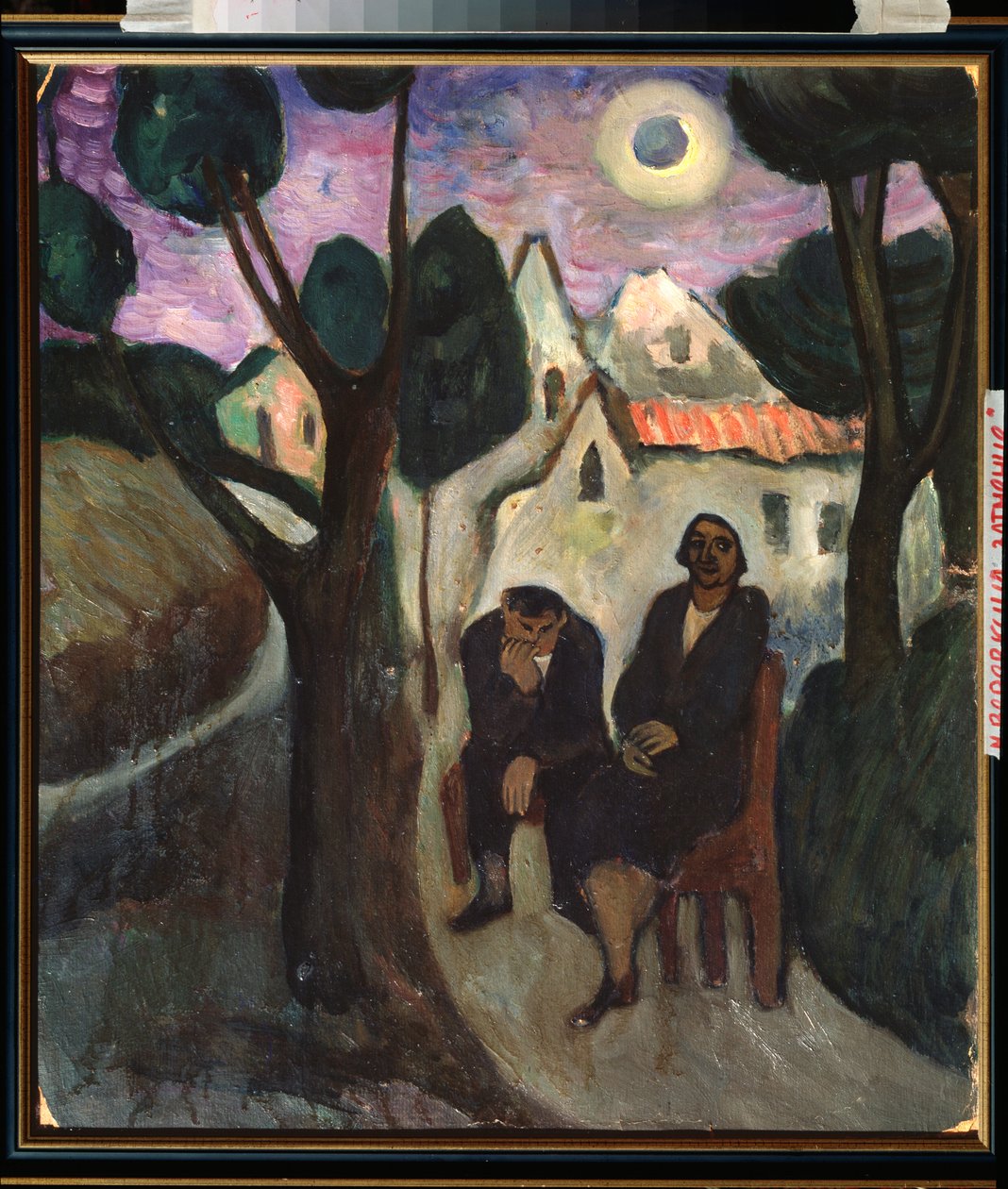 Auringonpimennys - Marianne Von Werefkinin (1860-1938) maalaus, öljy kankaalle, noin 1910, venäläinen taide, 1900-luku, ekspressionismi - Yksityiskokoelma tekijältä Marianne von Werefkin