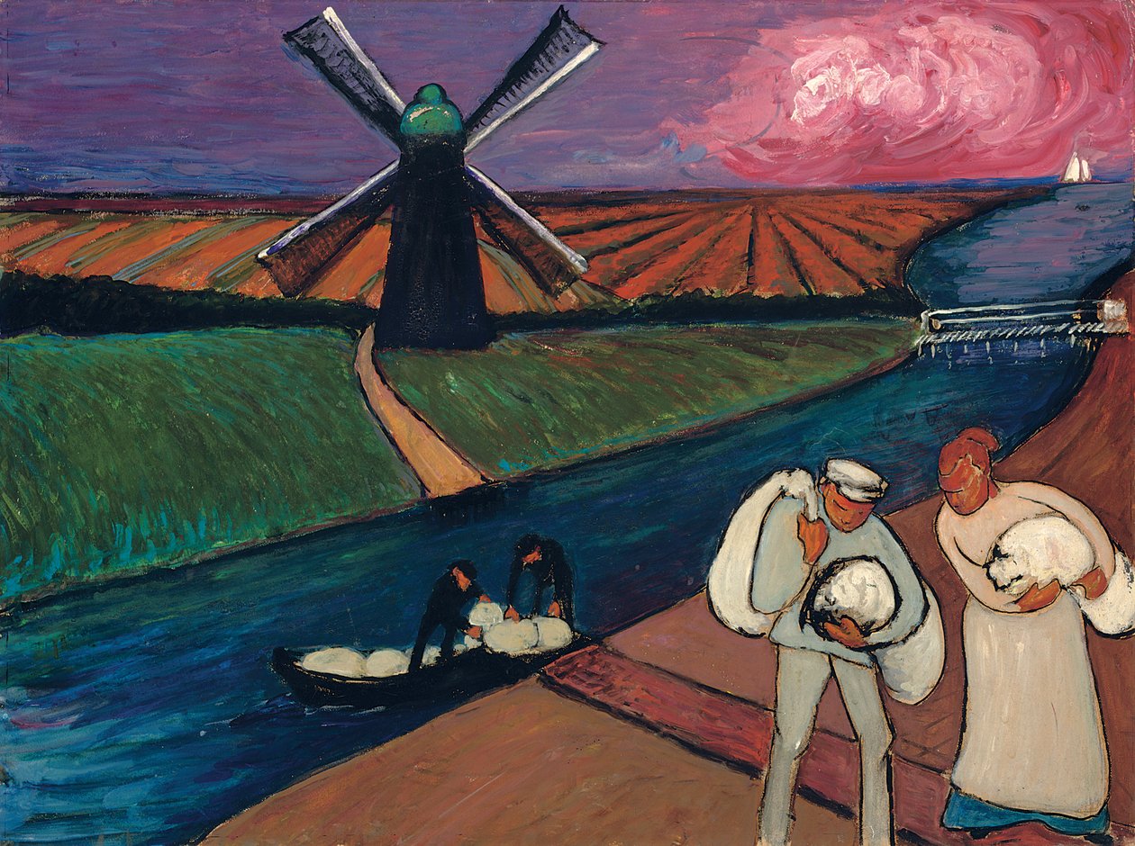 Styx, n. 1910-1911 (öljy ohuelle kartongille asetettuna pahville) tekijältä Marianne von Werefkin