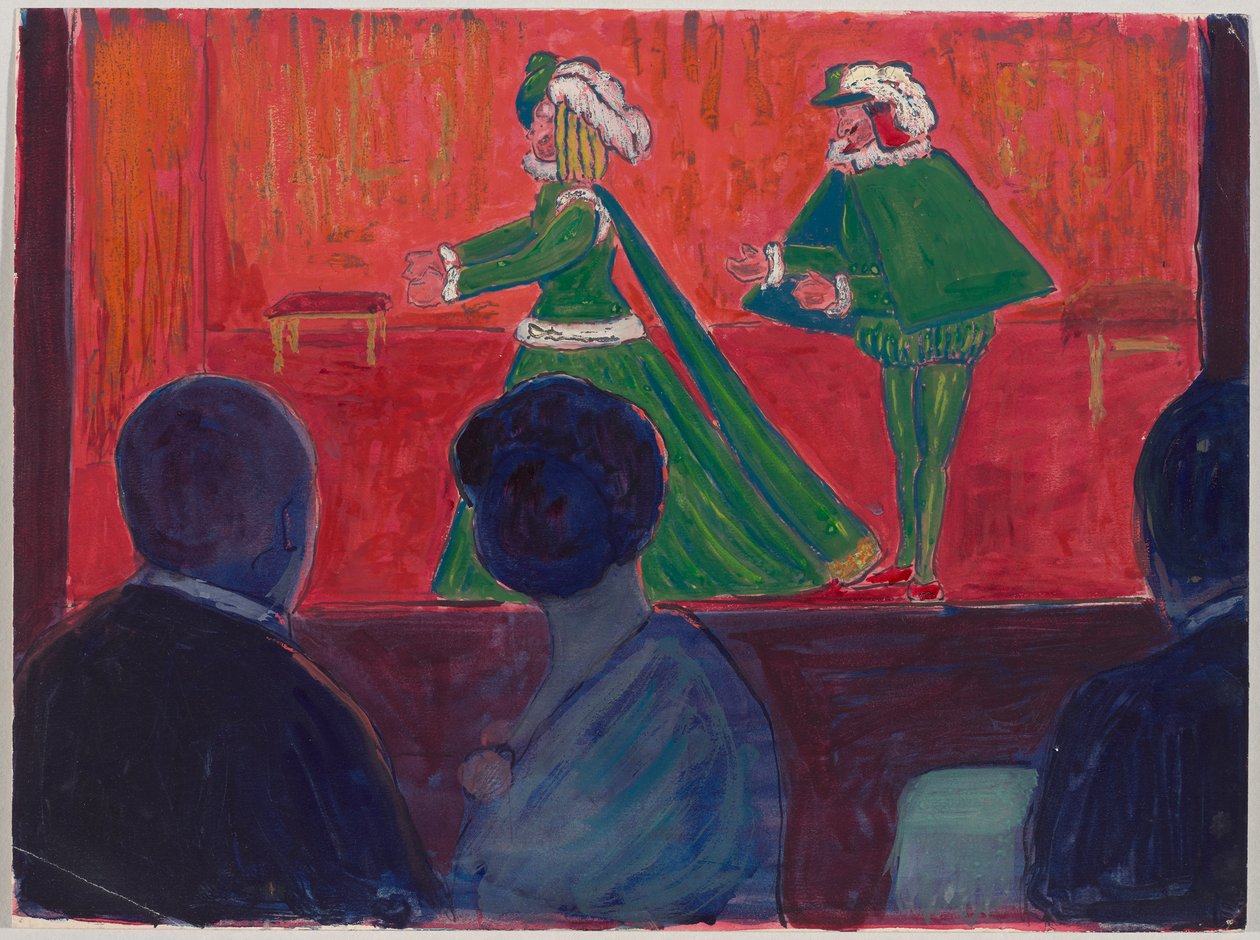 Marionette-teatteri - etualalla Jawlensky ja Marianne von Werefkin tekijältä Marianne von Werefkin