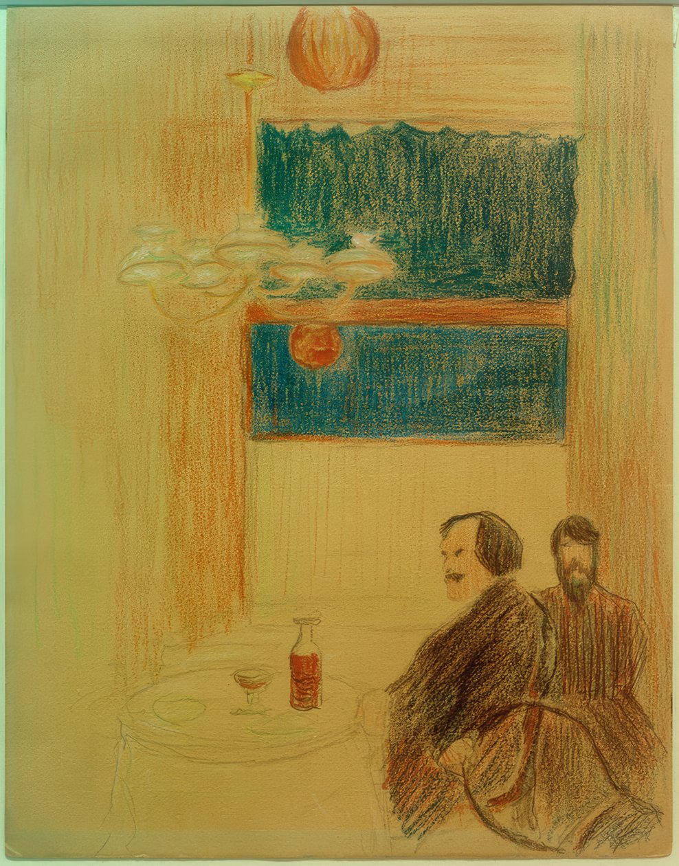 Kaksi miestä ravintolassa tekijältä Marianne von Werefkin