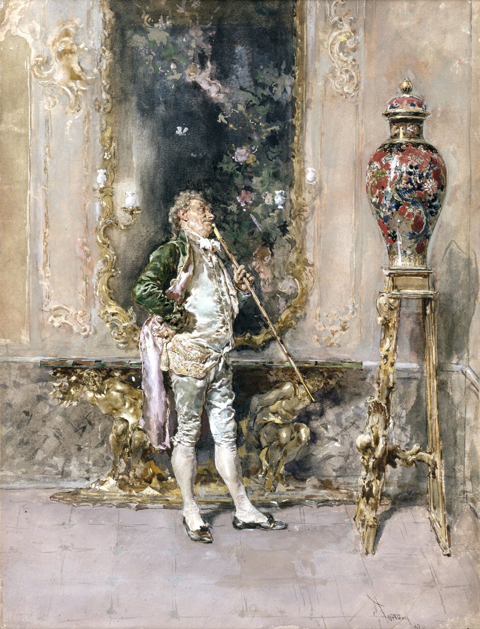 Harvinainen maljakko, 1870 tekijältä Mariano José María Bernardo Fortuny y Carbó