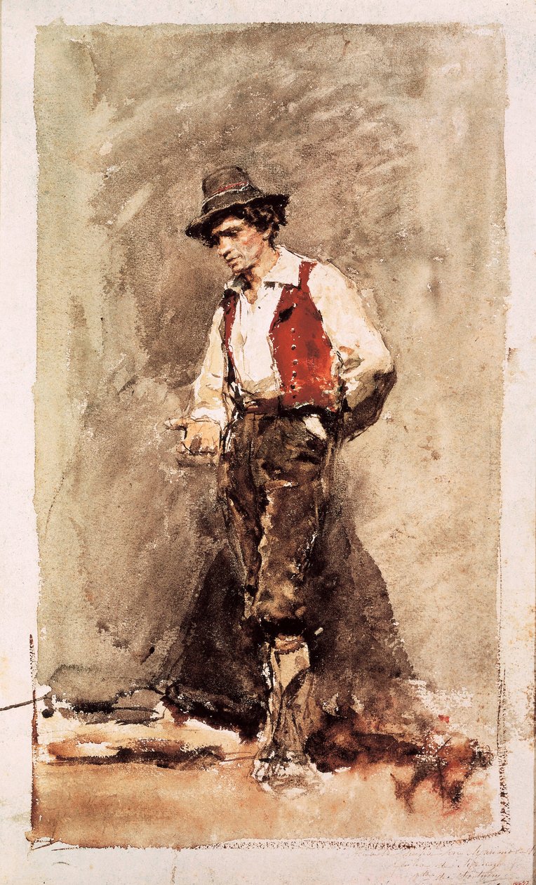 Calabrian. Mariano Fortunyn (1838-1874) vesiväri. 1868. Barcelona. Katalonian kansallinen taidemuseo. tekijältä Mariano Fortuny y Marsal